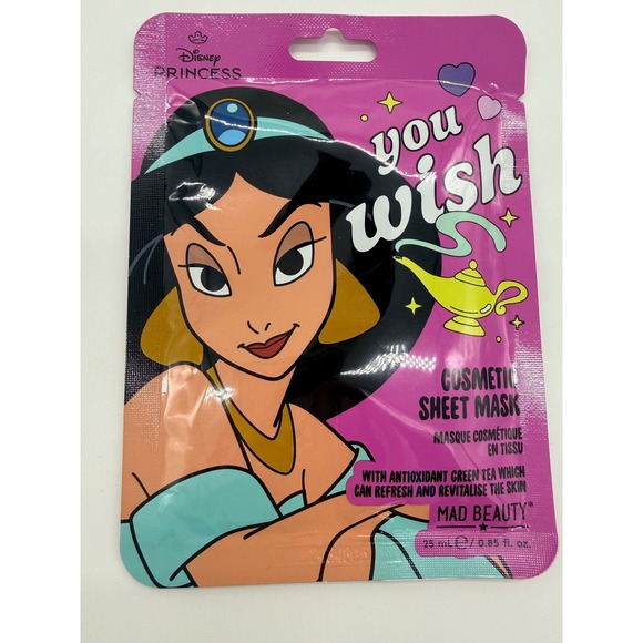 Disney Princess Mad Beauty Cosmetic Sheet Mask Set Jasmine Belle 3 Pack NEW - Picture 2 of 7